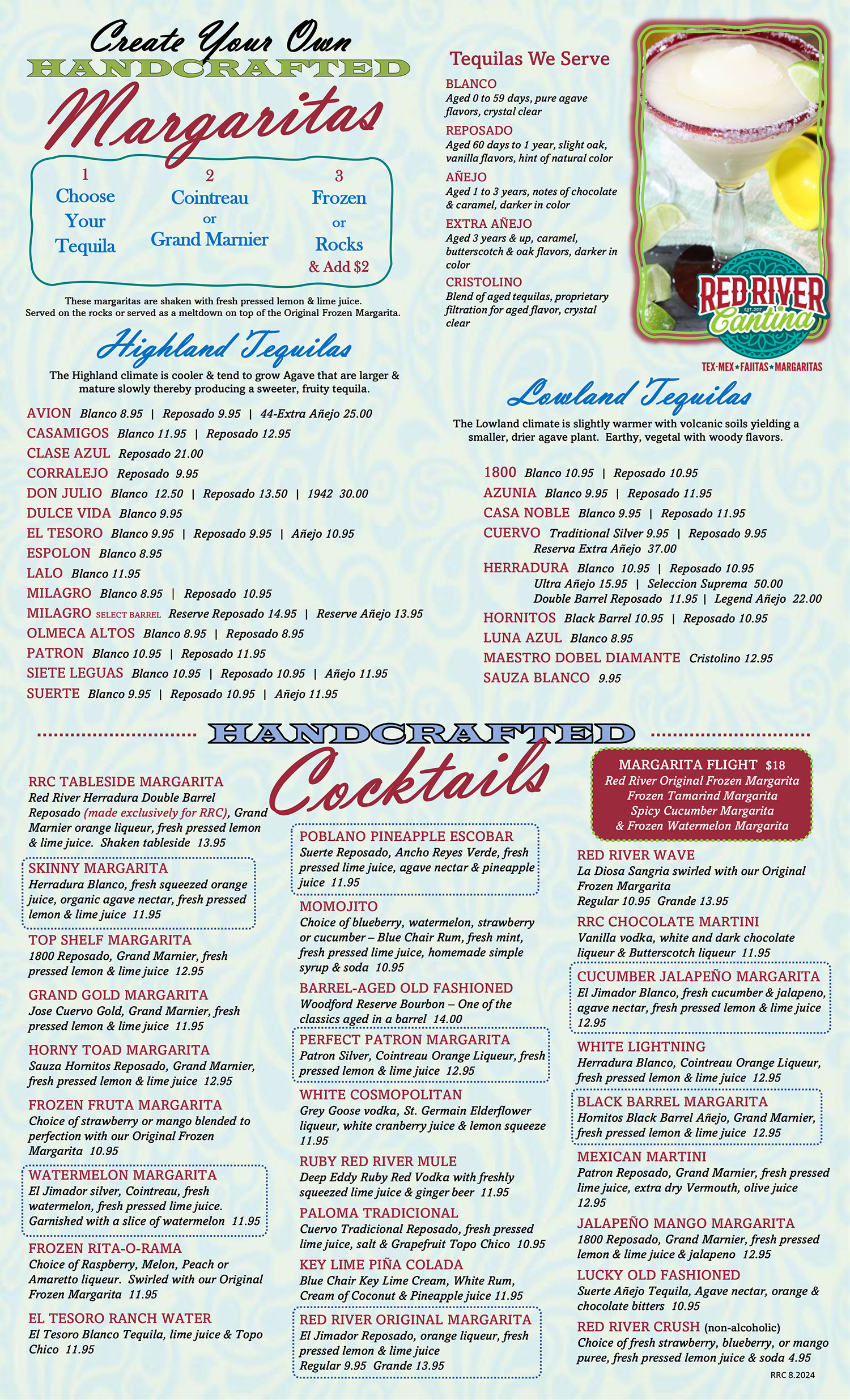 Red River Cantina Bar Menu 1