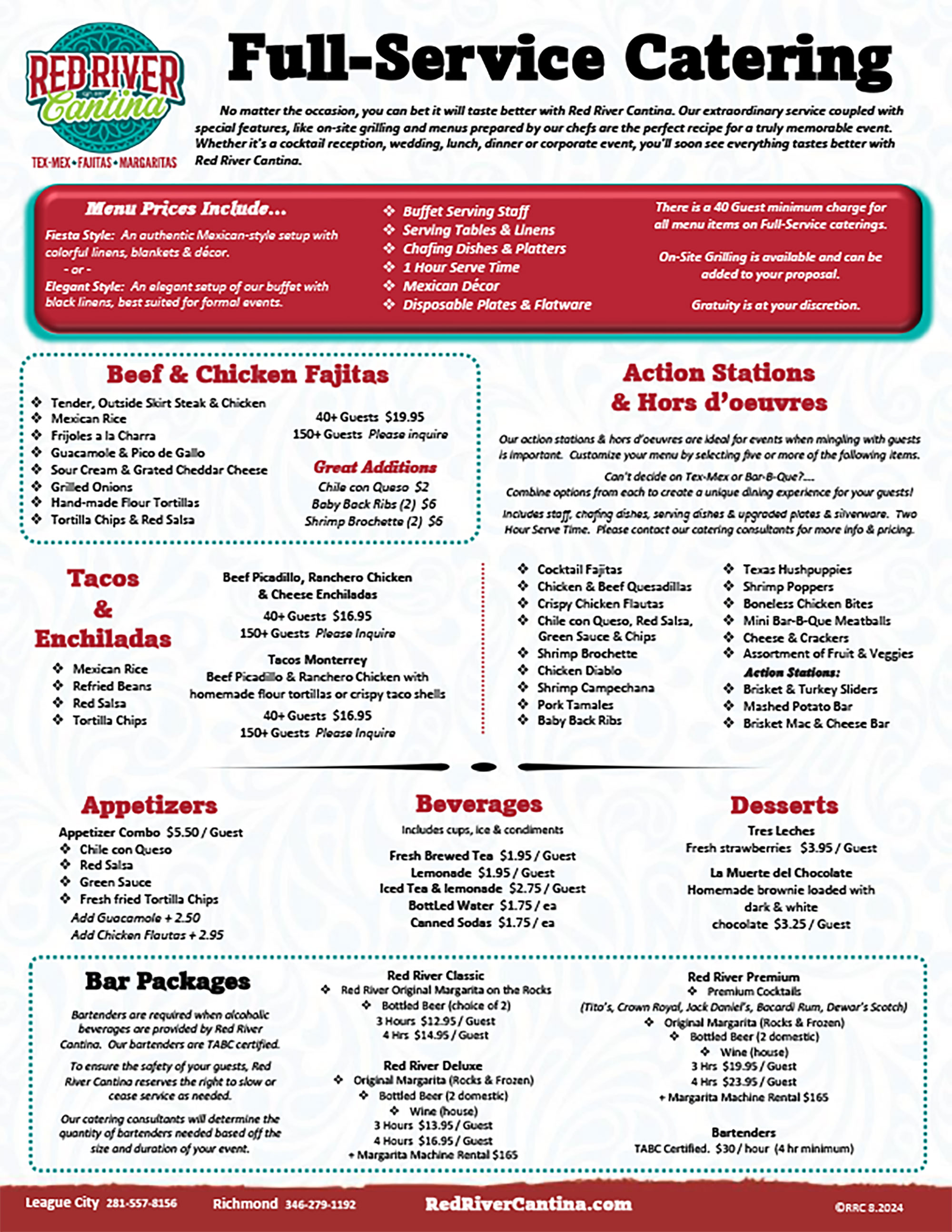 Red River Cantina Catering Menu Page 2