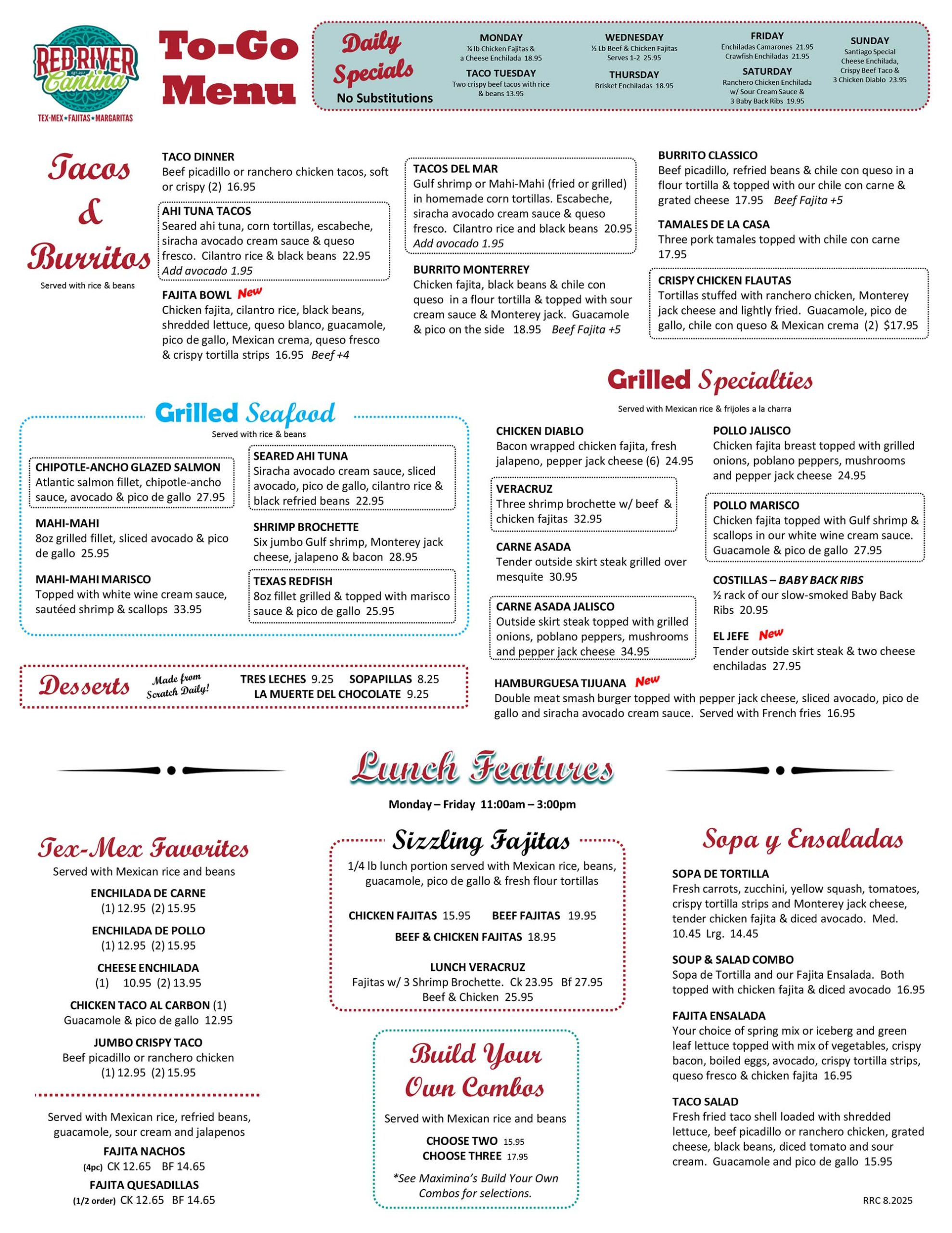 To Go Menu