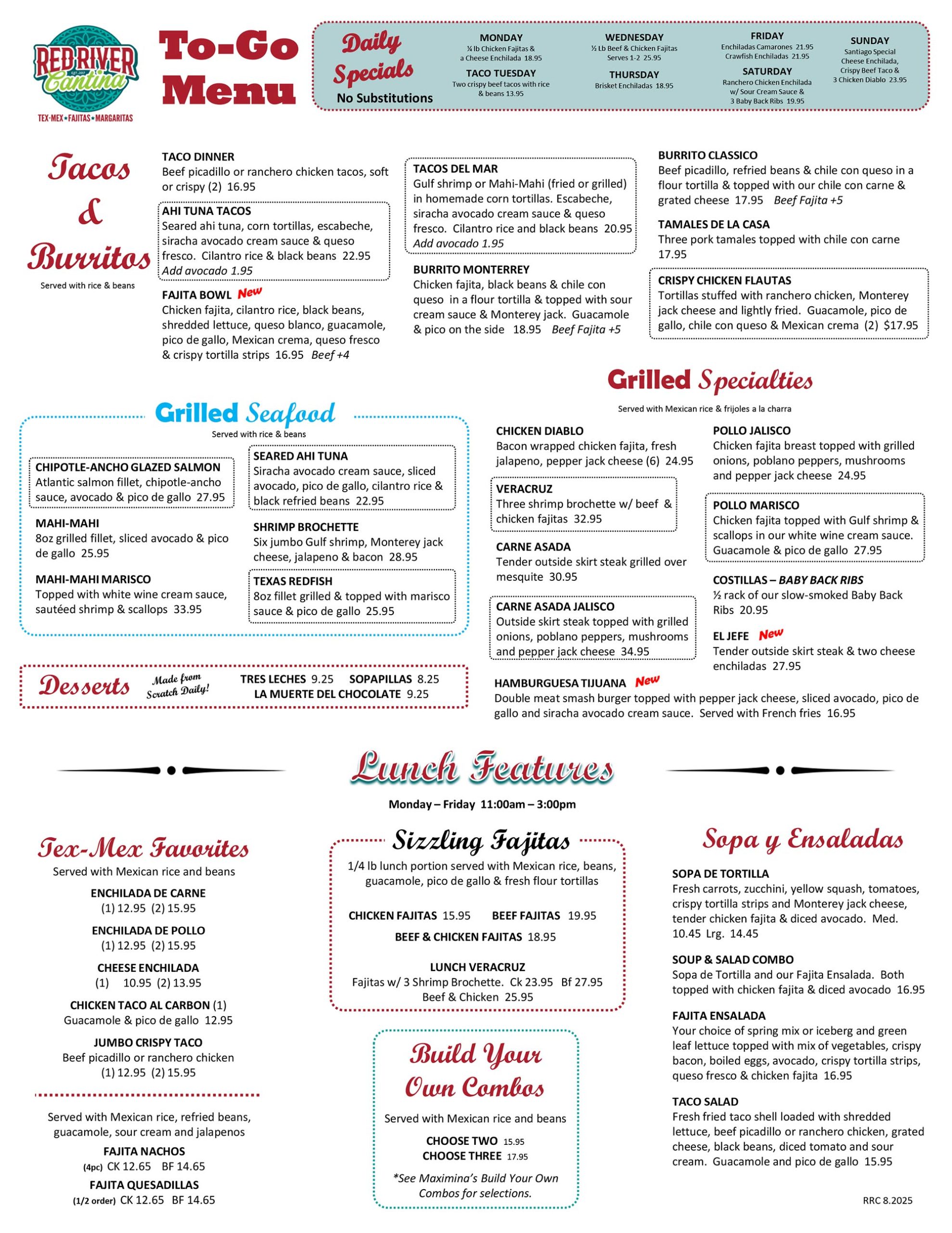 To Go Menu